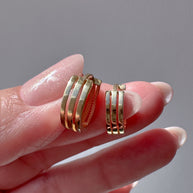 Little Stripes 18k Solid Gold Hoops