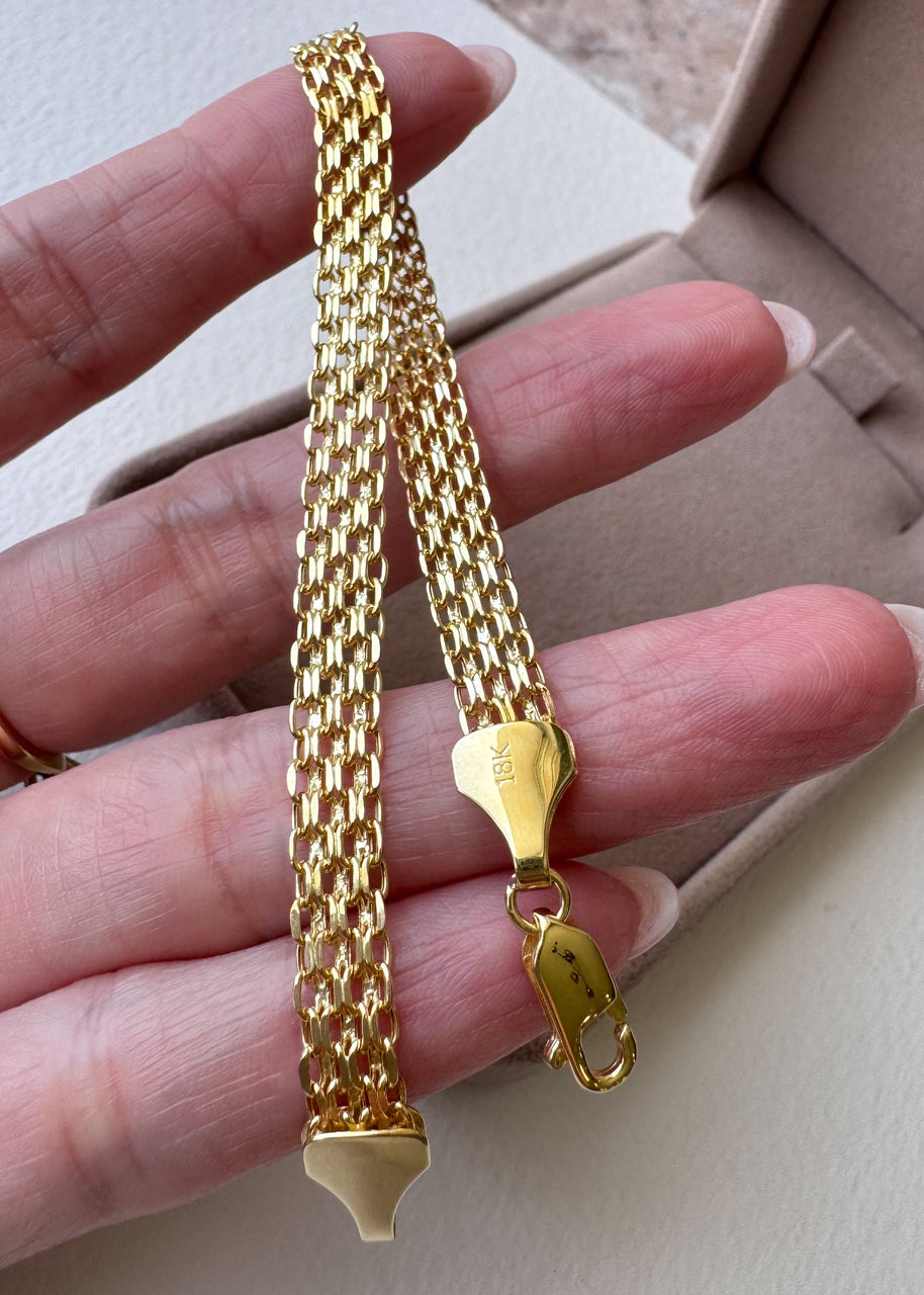 Bismark Style 18k Solid Gold Bracelet