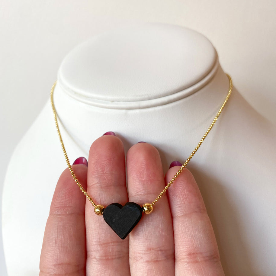 Azabache Little Heart Adjustable Necklace