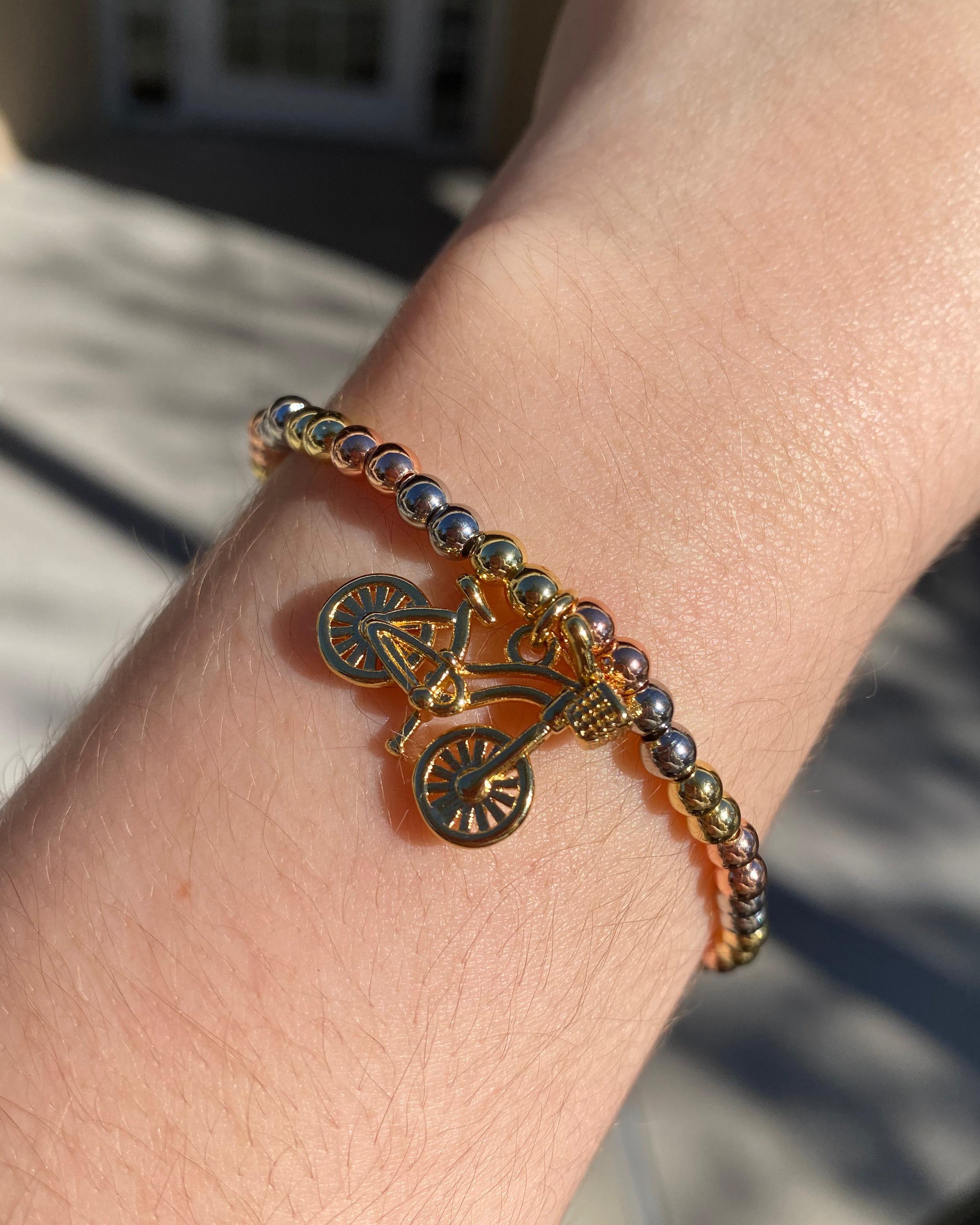 3 Gold Bicycle Bracelet