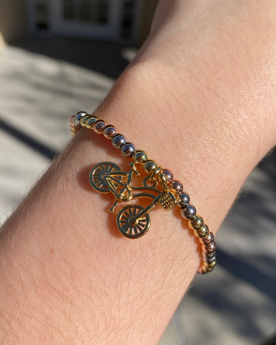 3 Gold Bicycle Bracelet