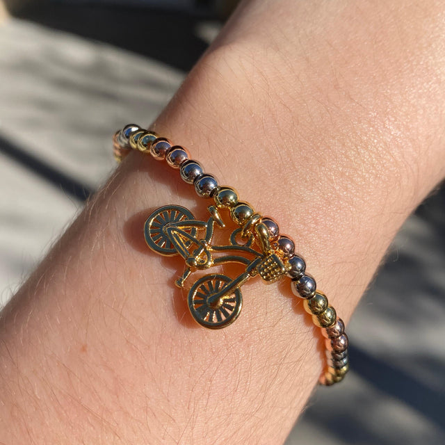 3 Gold Bicycle Bracelet