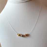 Little and Medium Balls 3 Gold Ghost Necklace
