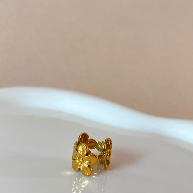 Flowers Shape Steel Style Ear Cuff