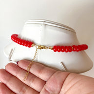 Red Morganite Faith and Cross Scapular Necklace