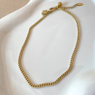 Golden Cuban Link Style Anklet
