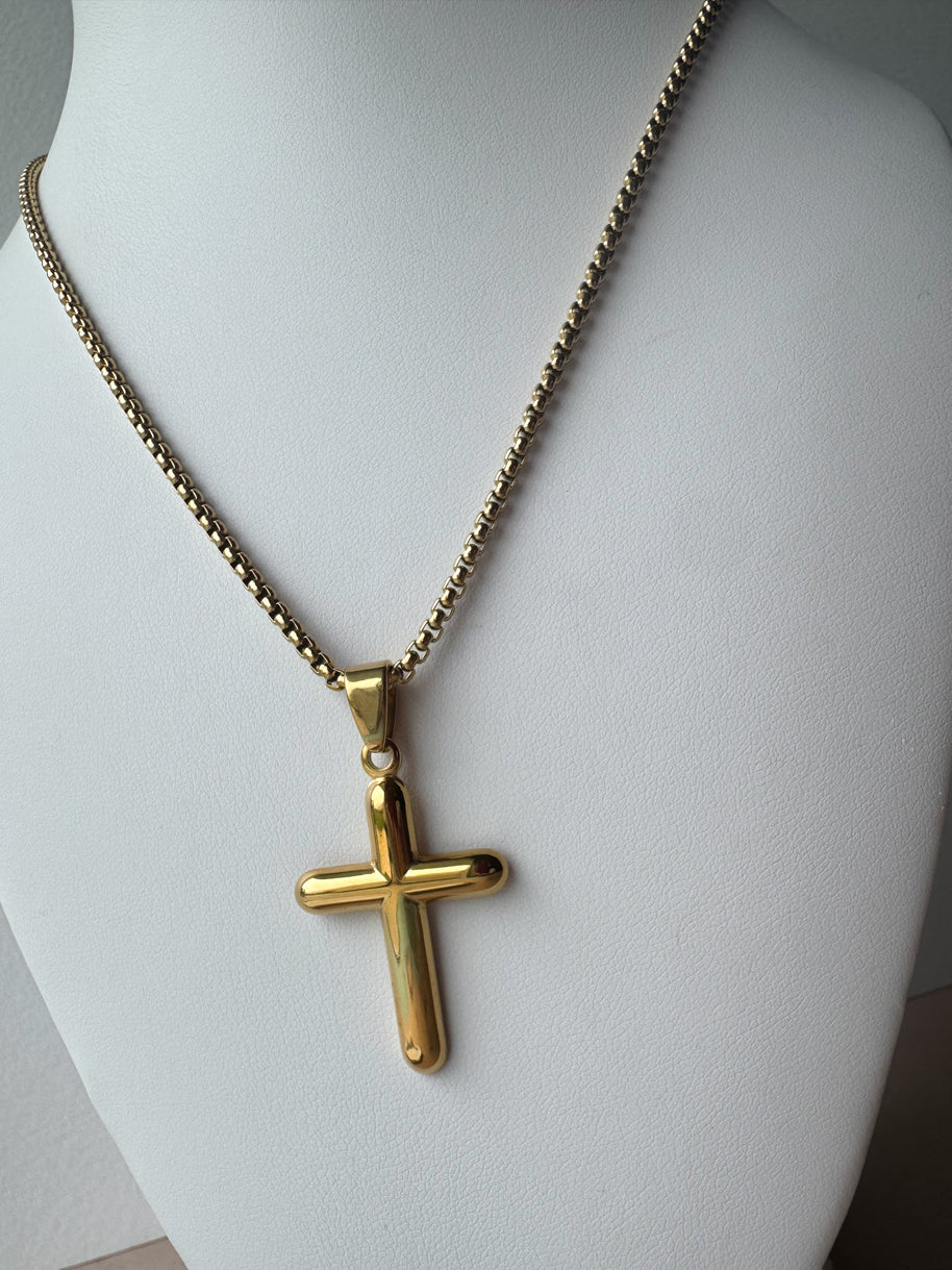 Golden Cross Men Necklace