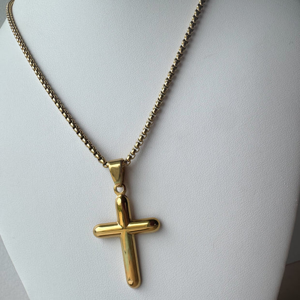 Golden Cross Men Necklace