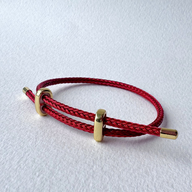 Pink, Black and Red Adjustable Leather Bracelets