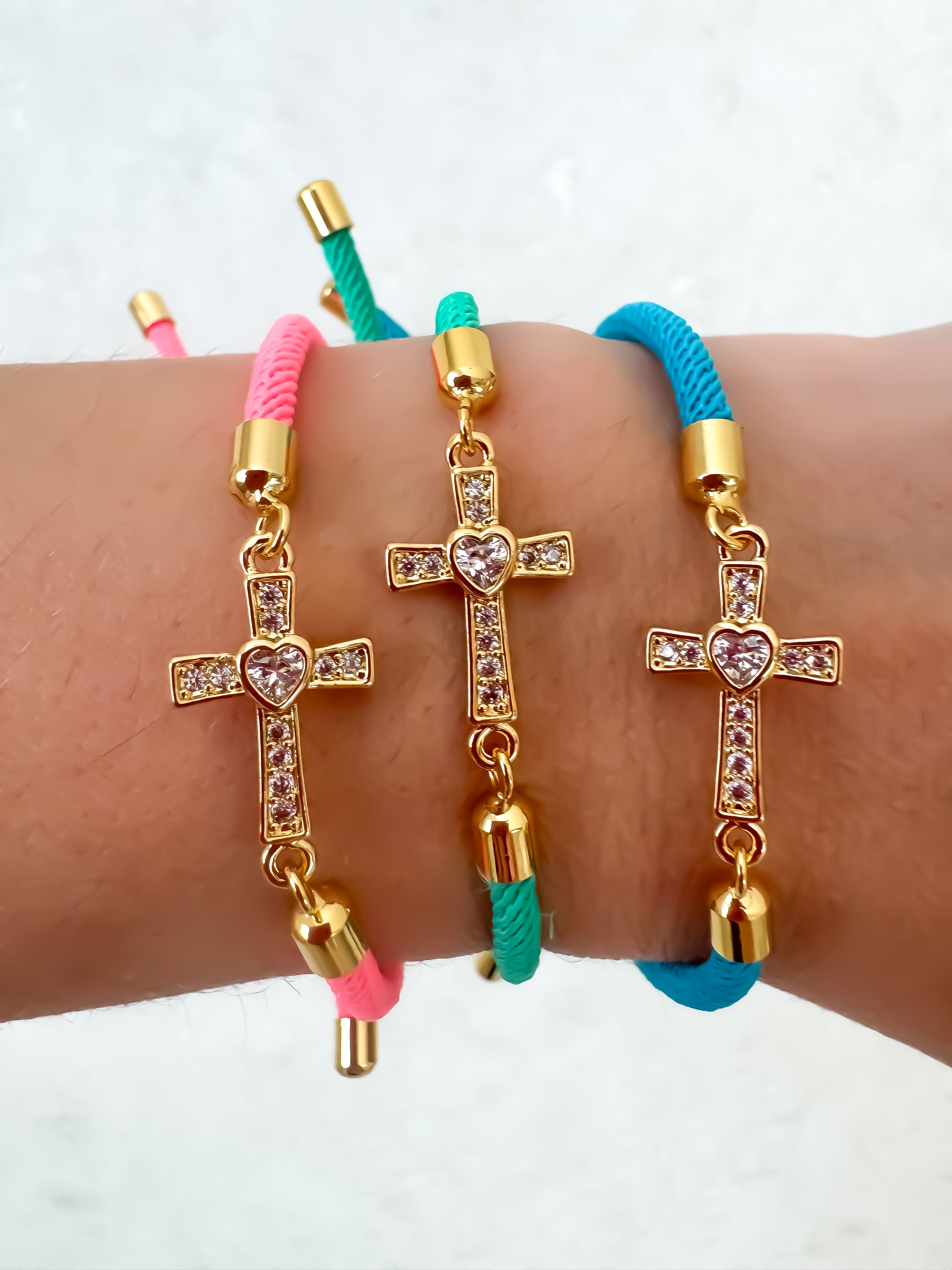 Heart Cross Colorful Bracelets