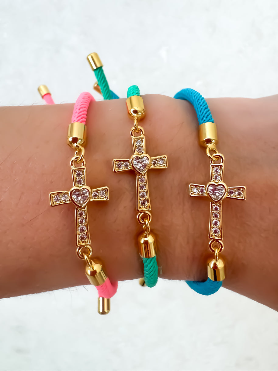 Heart Cross Colorful Bracelets