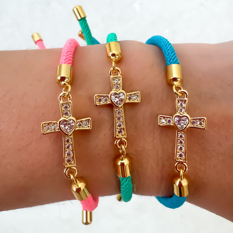 Heart Cross Colorful Bracelets