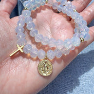 Rosary Style Pastel Colors Crystals Bracelets