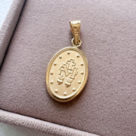 Miracle Virgin Medal 18k Solid Gold Hollow Charm
