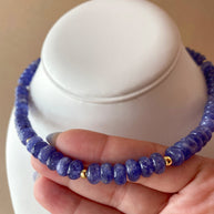 Dark Blue Morganita Beads Necklace