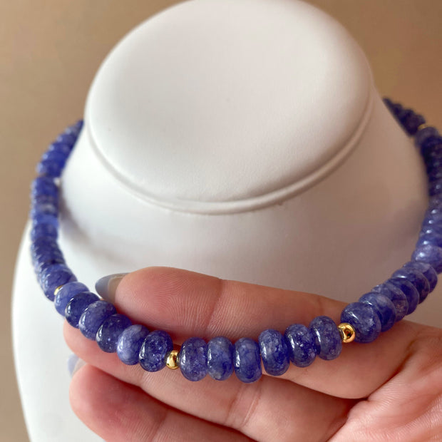 Dark Blue Morganita Beads Necklace