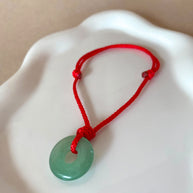 Jade Stone Circular Red Thread Bracelet