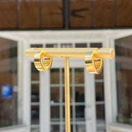 Golden Steel Crystal Hoops