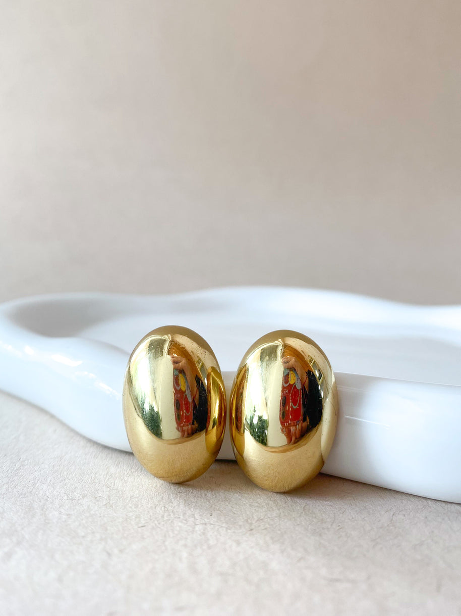 Golden Steel Drop Big Shape Earrings