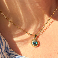 Paper Clip Big Evil Eye Necklace
