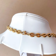 Large Golden Steel Coffee Grain Necklace