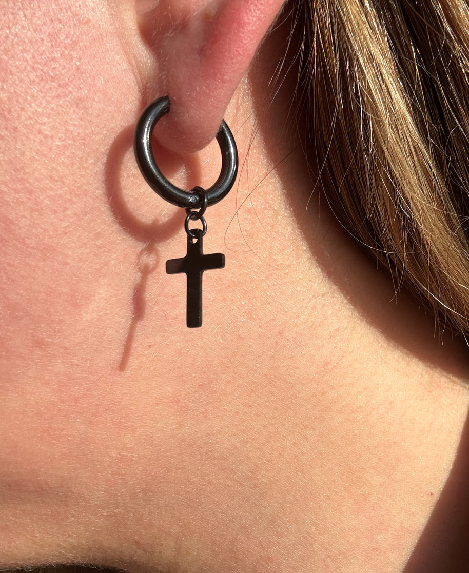 Black Cross Steel Hoops