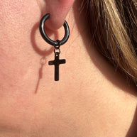 Black Cross Steel Hoops