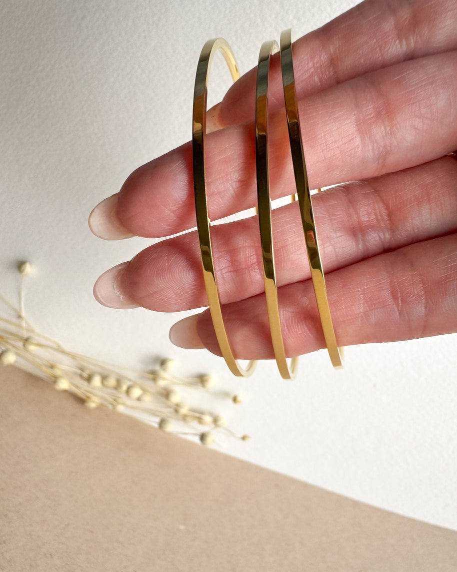 Set 3 Golden Thin Bangle
