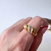 Chunky Gold Twist Steel Ring