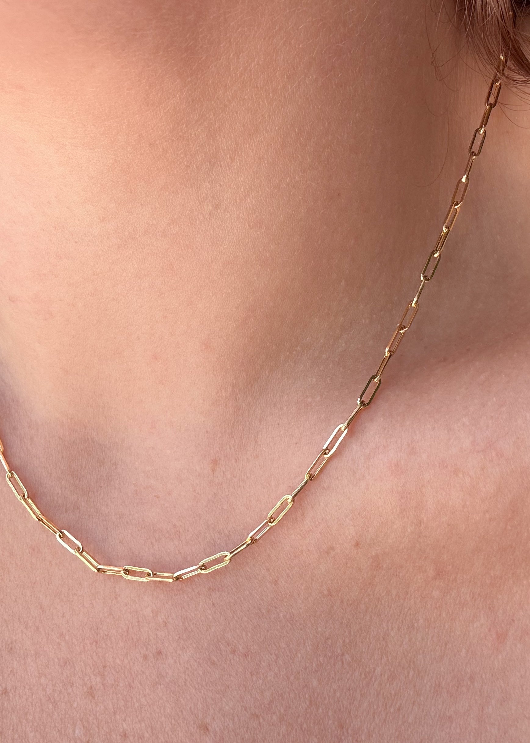 Paper Click Chain 18k Solid Italian Necklace