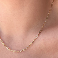 Paper Click Chain 18k Solid Italian Necklace