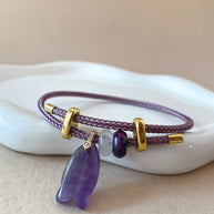 Fish and 2 Turkish Stone Amethyst Bracelet