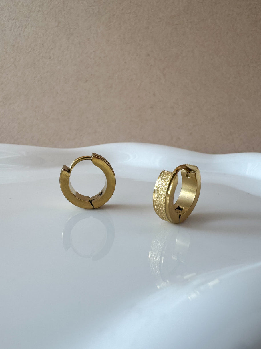 Shiny Golden Steel Hoops