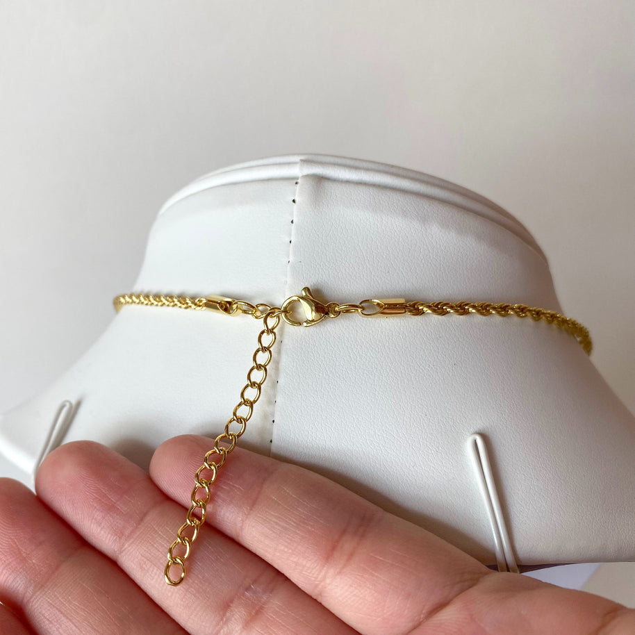 White and Gold St Benedict Rope Style Necklace