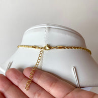 White and Gold St Benedict Rope Style Necklace