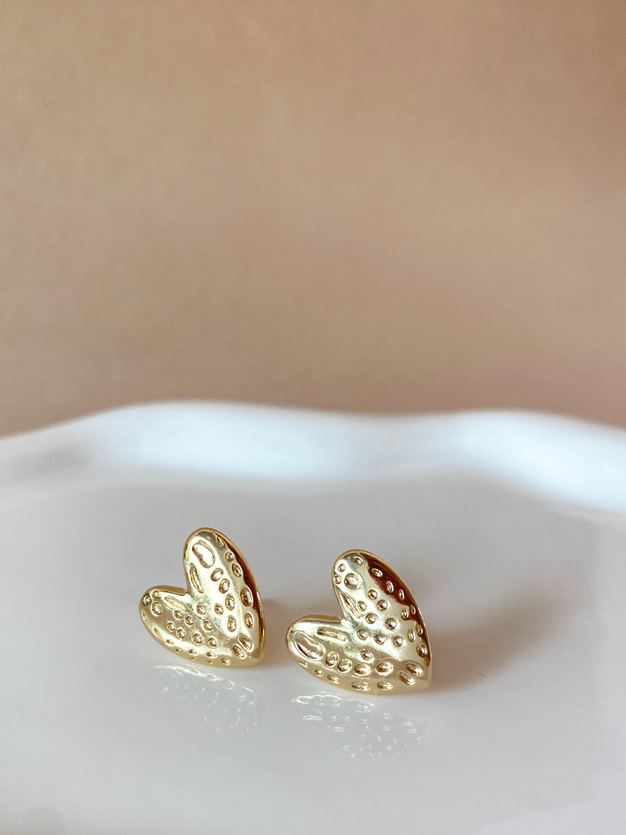 Medium Heart Golden Shape Earrings