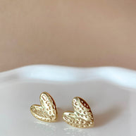 Medium Heart Golden Shape Earrings