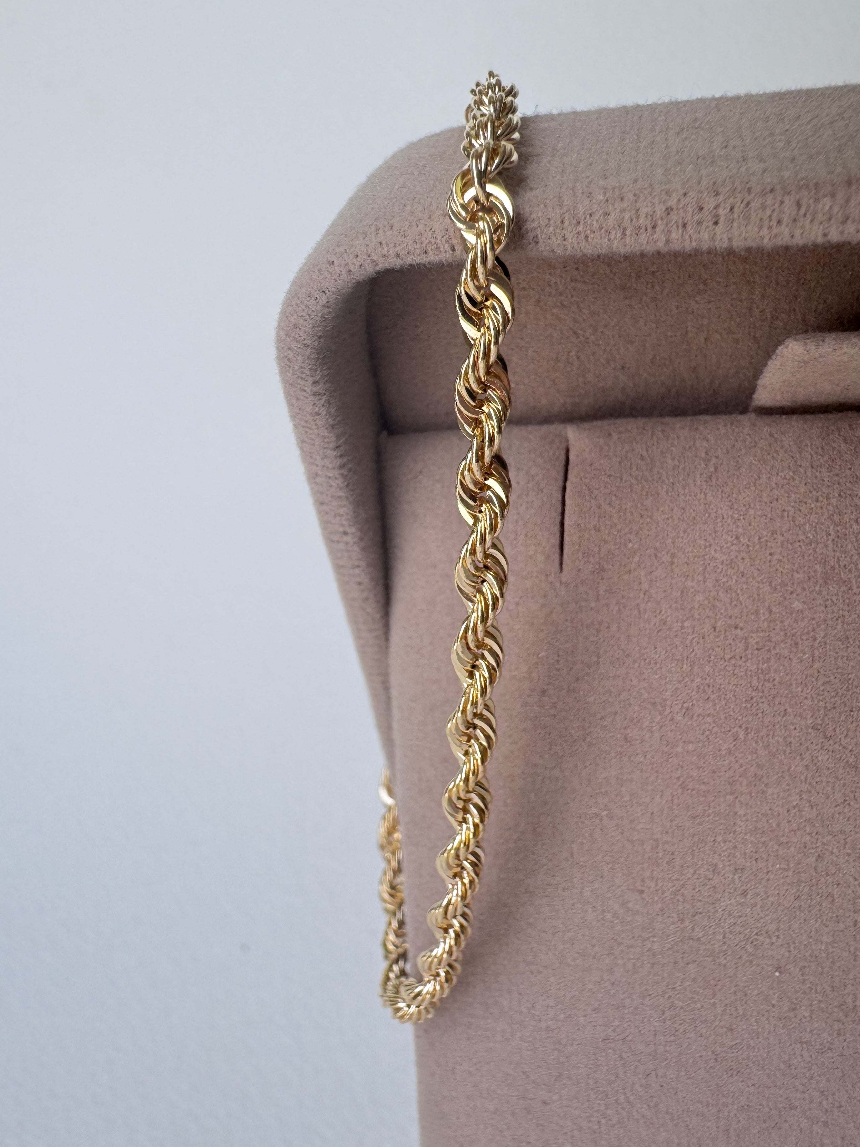 Rope Style 14k Solid Gold Bracelet