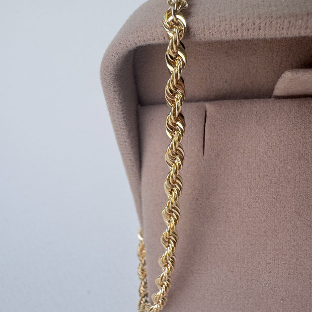 Rope Style 14k Solid Gold Bracelet