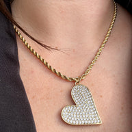 Big Zirconia Heart Necklace
