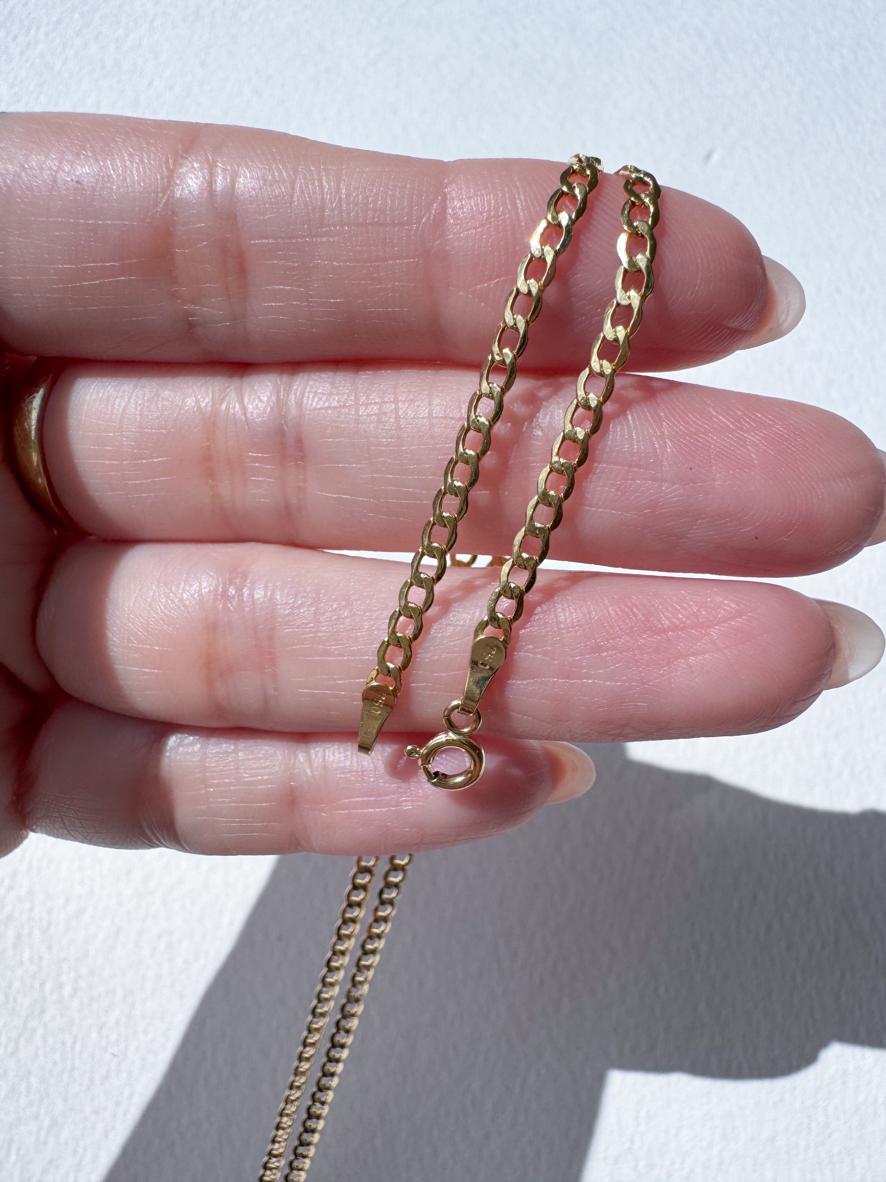2 in 1 Chain 18k Solid Gold Necklace