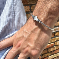 Silver Cross Men Bracelet