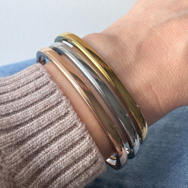 Golden, Silver & Rose Gold Plain Bangle Bracelet