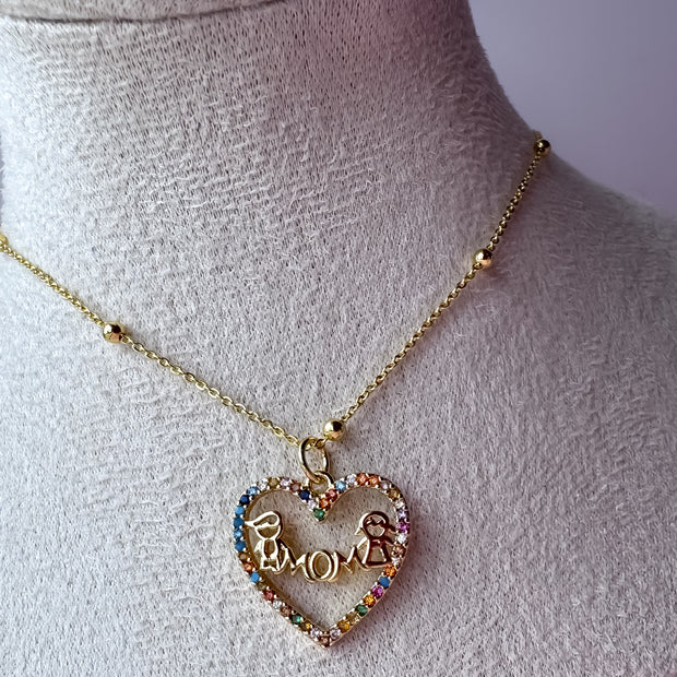 Colorful "MOM" Kids Necklace