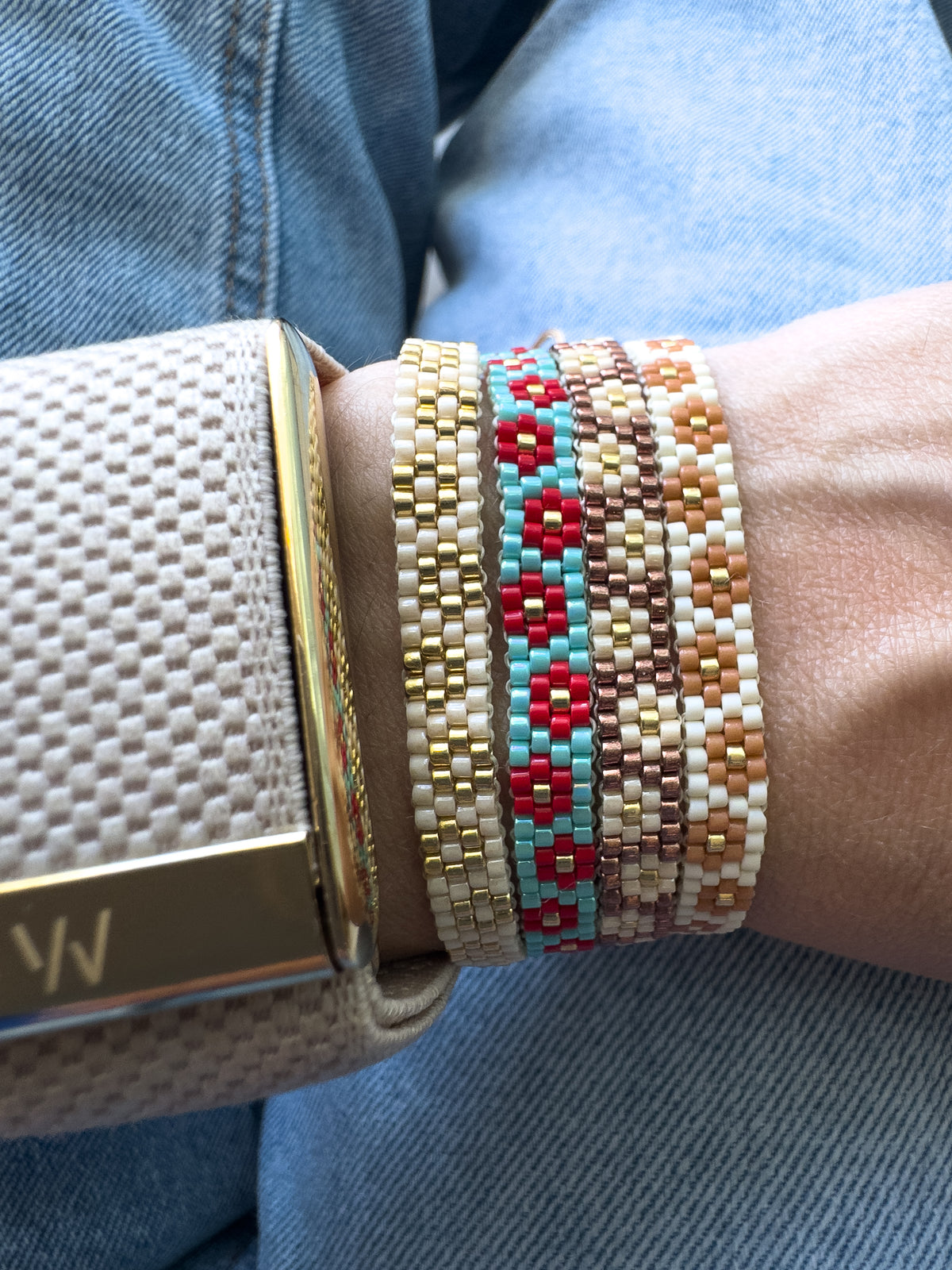 Colorful Flowers in Miyuki Adjustable Bracelets