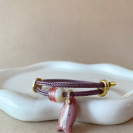 Fish and 2 Turkish Stone Rhodochrosite Adjustable Bracelet