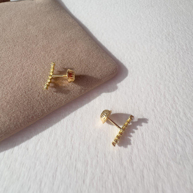 Sparkle Bar 18K Gold Stud Earrings