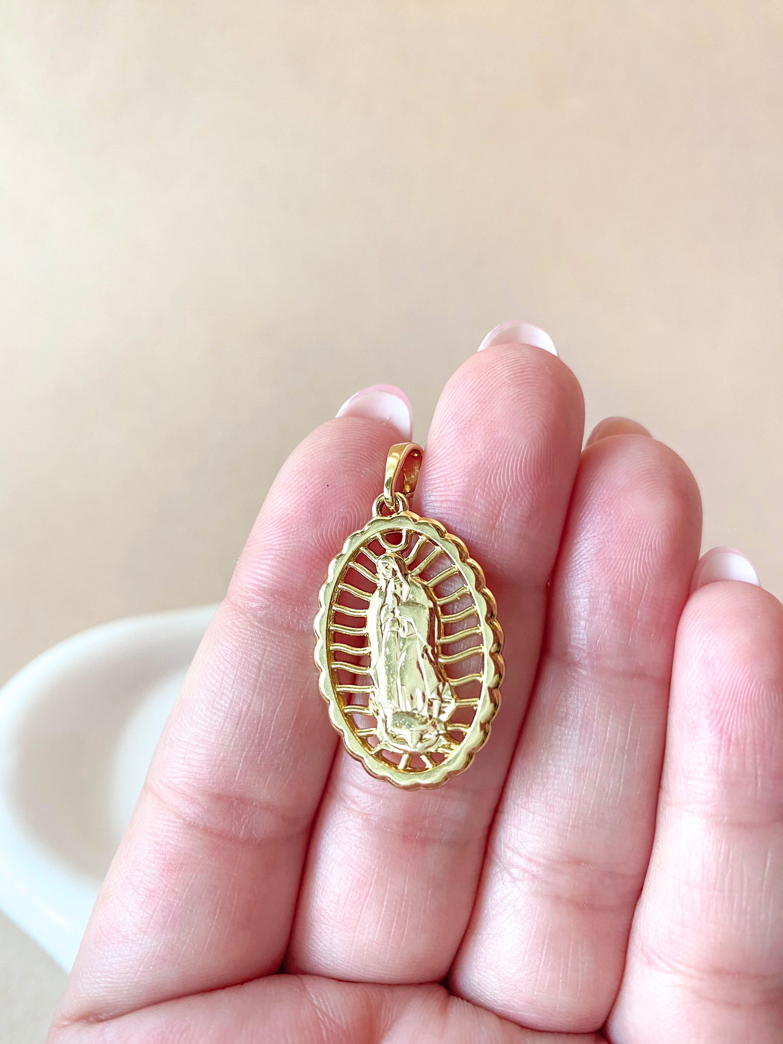 Big Guadalupe Medal Golden Charm