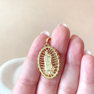 Big Guadalupe Medal Golden Charm