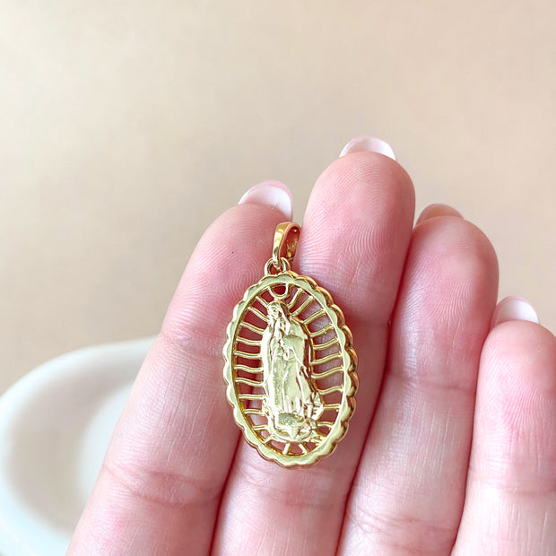 Big Guadalupe Medal Golden Charm